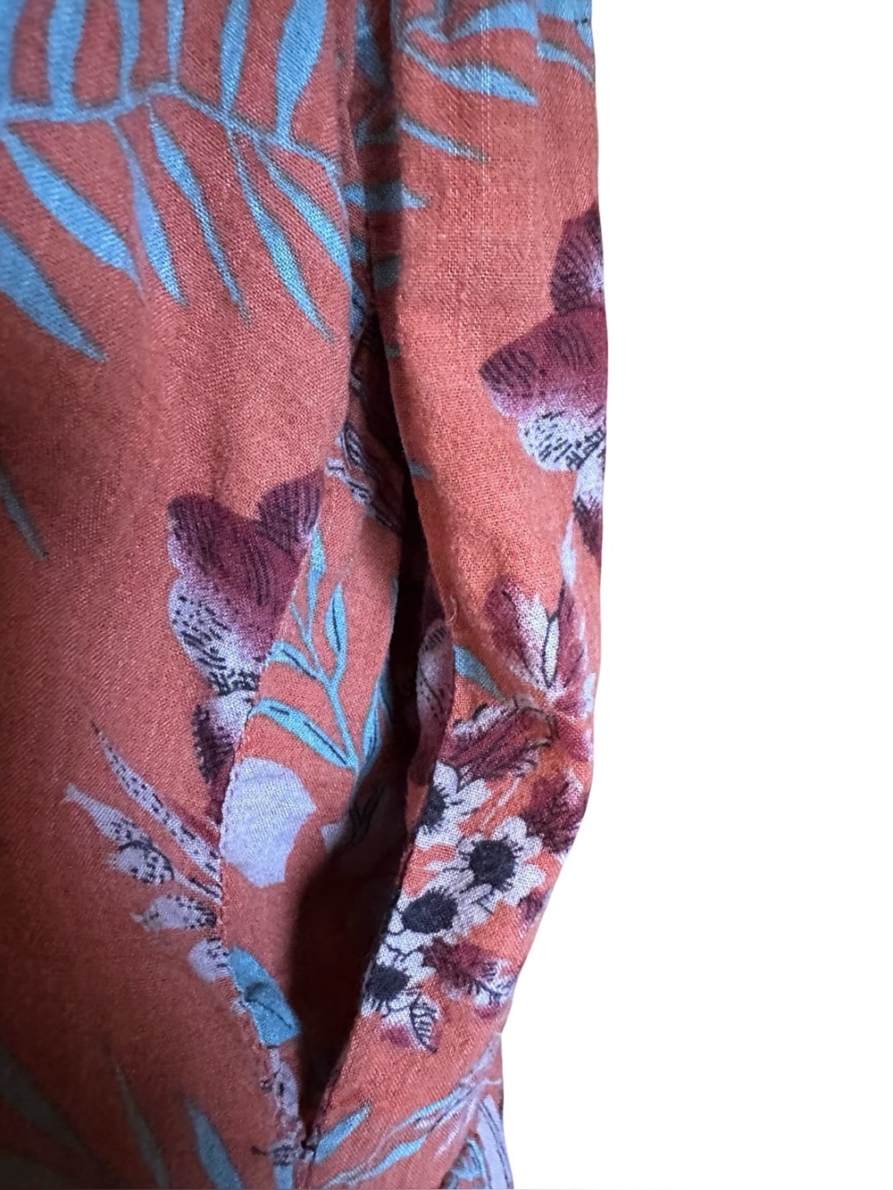 Natural Life Rebecca Orange Floral Collared Midi Shirt Dress XS - Picture 4 of 7